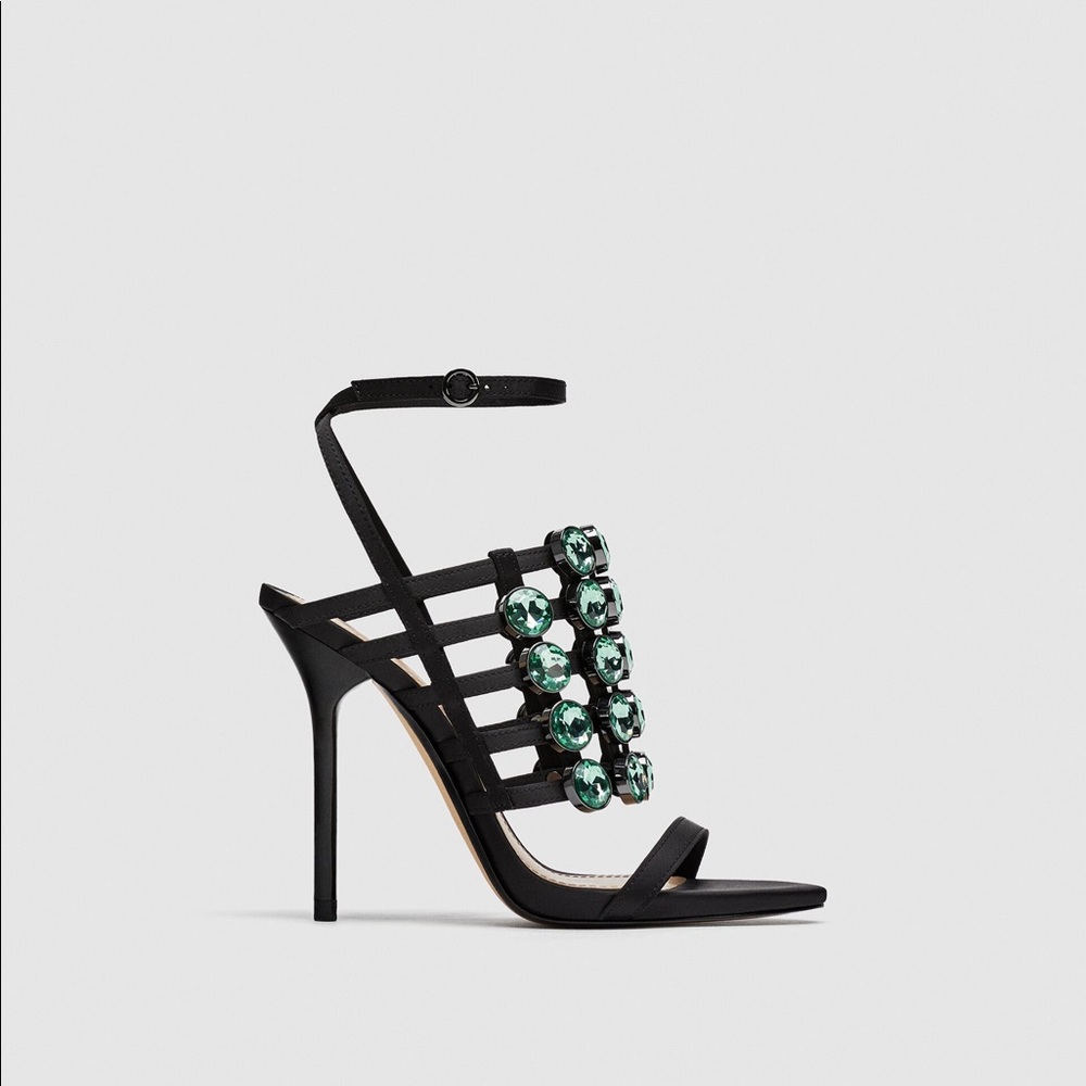 Zara HIGH HEELS NEVER WORN BRAND NEW EMBELLISHED - Picture 4 of 6